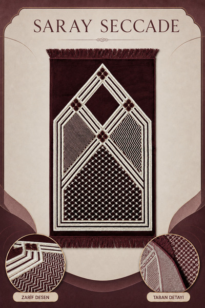 İlkbenaldim Saray Seccade Velvet Soft Textured Premium Prayer Mat 70X110 |   ...