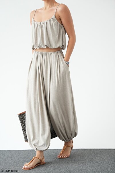 Lupies Women's Shalwar Trousers-Strappy Blouse Comfort Set