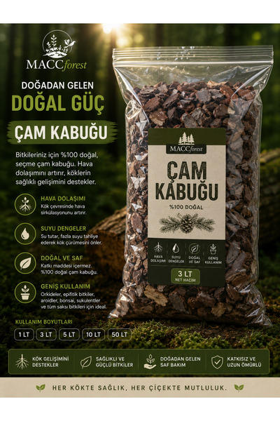 MaccForest Çam Kabuğu Orkide Toprağı Katkısı – Doğal Çam Kabuğu – Orkide, Aro...
