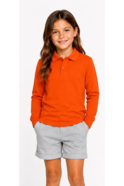 Kuraff Giyim Unisex Cotton Plain Woven Polo Collar School T-Shirt