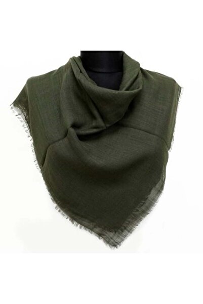 Silk Home Flamlı Düz Pamuklu Tülbent IST Koyu Haki Düz Desen