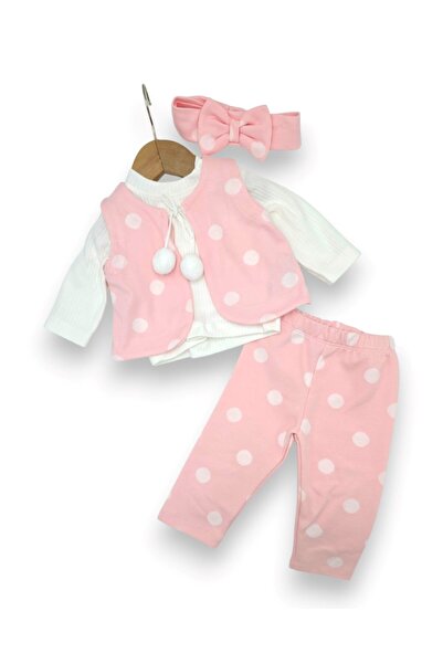 Egelite Baby Girl Polka Dot Bandana Vest 3-Piece 3-6-9-12-18 Months 4-Piece S...