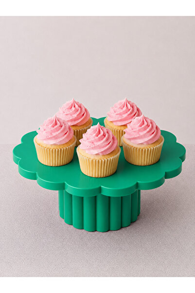 VioraTriD Çiçek Formlu Cupcake & Pasta Sunum Standı