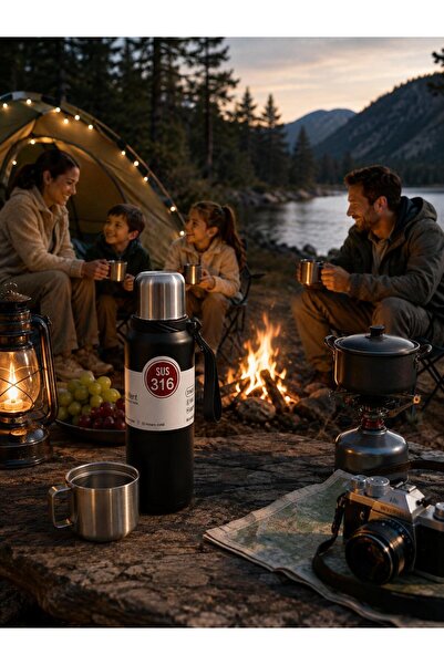 HTC AKSESUAR 1 Lt Camping Thermos 316 Stainless Steel
