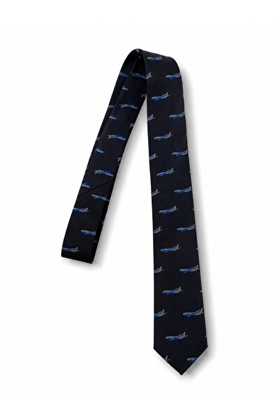CREWTURK ربطة عنق بتصميم "Blue Airline Patterned"