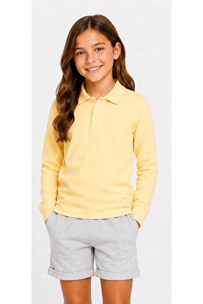 BAGİSTA BUTİK Unisex Cotton Plain Woven Polo Collar School T-Shirt