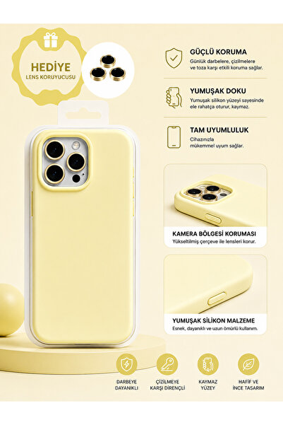 HYPERSOFT Iphone 14 Pro (6.1 inç) Uyumlu İçi Kadife Dışı Leke Tutmaz Premıum ...