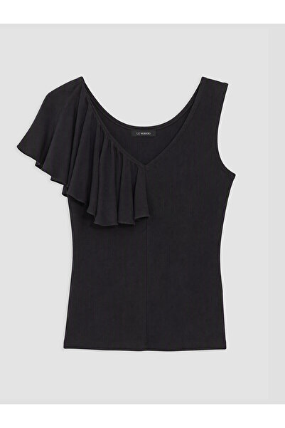LC Waikiki Trendlucky V-Neck Ruffle Blouse with Difference