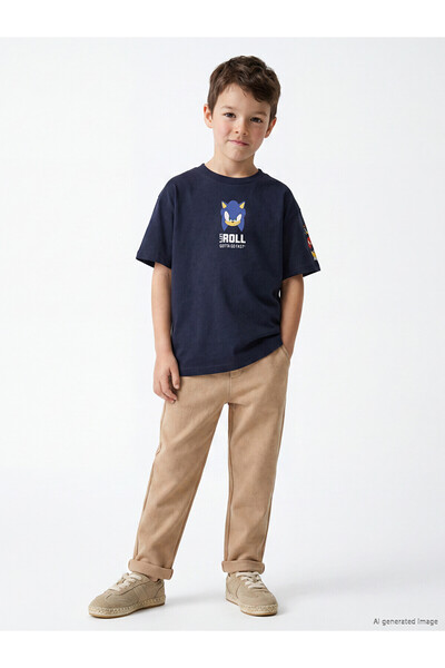 LC Waikiki Two Mt Shop Quality Lcw Kids Beige Elastic Waist Boys' Trousers