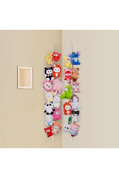 Generic stuffed animals storage with 20 metal clips, boho stuffed animals hol...