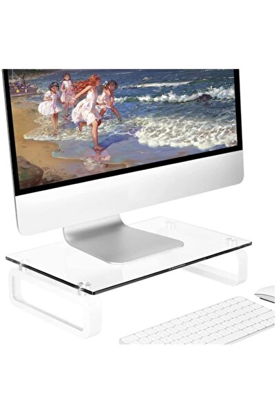 Generic Hemudu Clear Computer Monitor Stand Riser Multi Media Desktop Stand f...