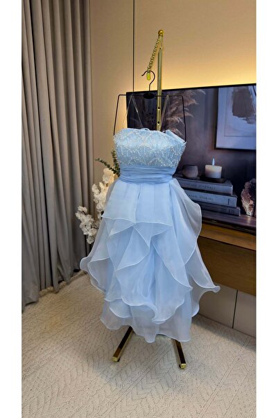 To Be Youth Girl Evening Dress Sky Blue Color