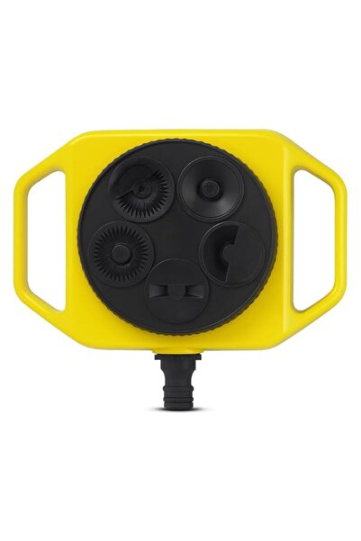 Generic Fitto Yellow Circular Hose Reel with Multiple Outlets and Carrying Ha...