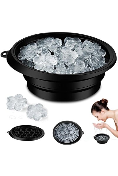 Generic Face Ice Bowl Built-In Ice tray, Foldable Silicone Facial Ice Bath Ba...