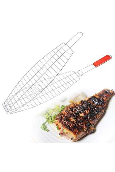 Generic YU WELL Stainless Steel BBQ Barbeque Fish Grill Net Basket (Fish Gril...