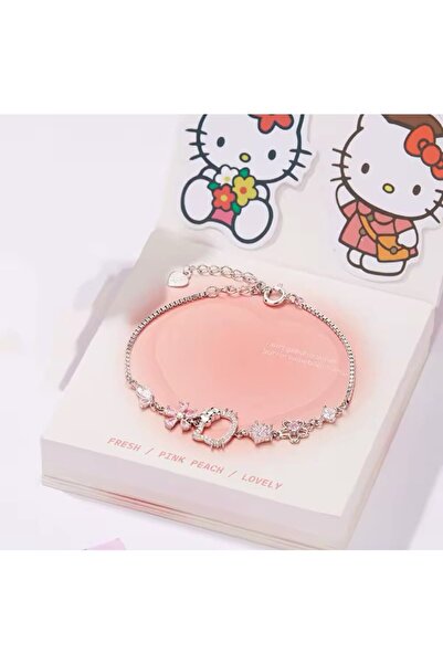 Heda Jewelry Hello Kitty Bileklik - Sanrio İlhamlı Gümüş Renk Bileklik