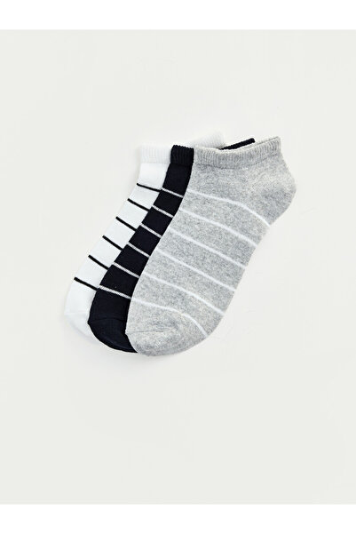 LC Waikiki Quality Pieces from Çelebi Store Striped Women's Booties Socks 3-P...
