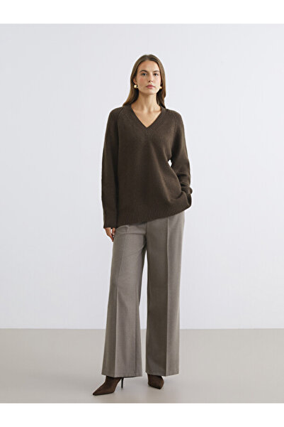 LC Waikiki Rmz Gi̇yi̇m Farkiyla Women's Wide Leg Pants with Waist Cord