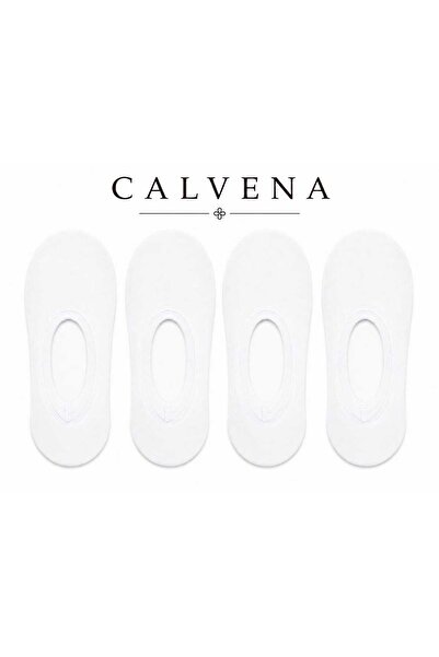 Calvena Women's 4 Pairs Thin Black and White Tulle Invisible Socks