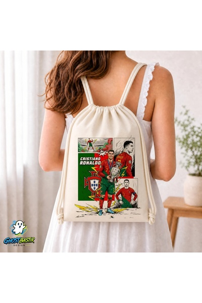 Ghostbastır Design Ronaldo Drawstring Linen Bag C264