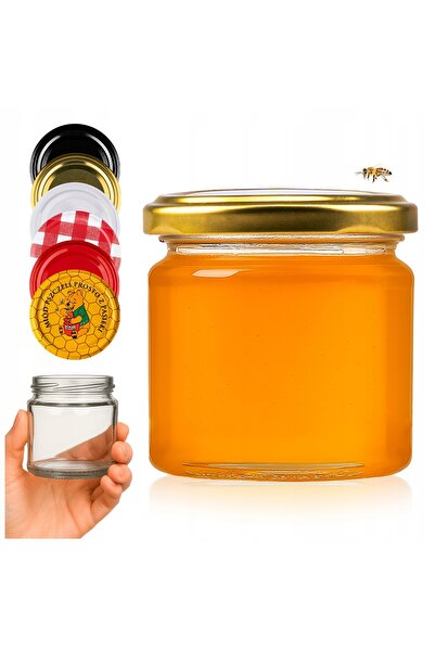 SuperButelki Borcan din Sticla cu Capac Twist-Off, 212 ml, Transparent, Ideal...