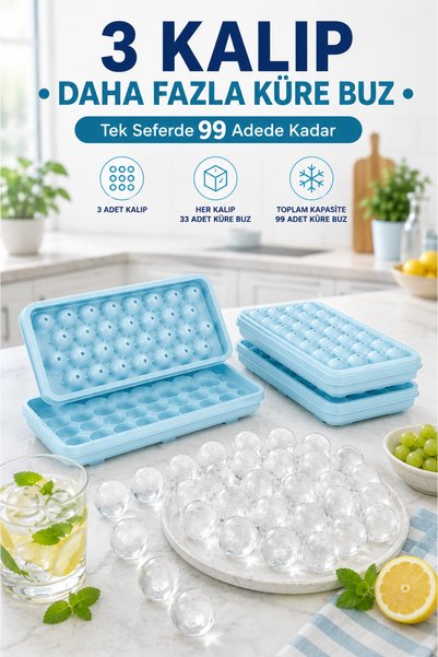 Generic Brand 33-Piece Sphere Ice Tray Round Ice Mold (3 Pieces)