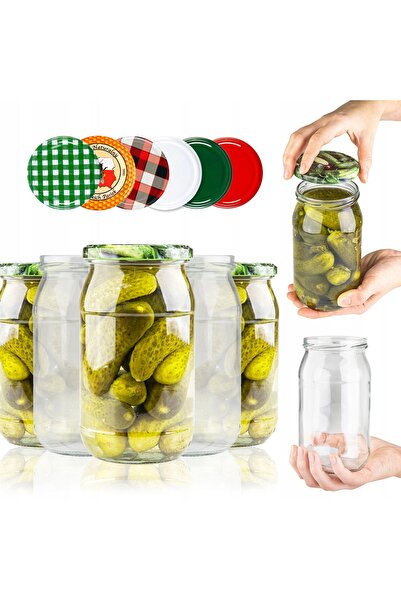 SuperButelki Set Borcane din Sticla, 815 ml, Diametru 70 mm, Transparent, pen...
