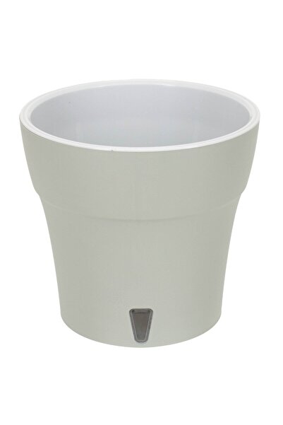 OEM Ghiveci din plastic Dali, cu auto-udare, interior, rotund, verde, D 22 cm