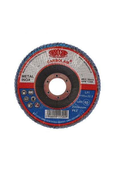 OEM Disc lamelar frontal, pentru otel / inox, Carbochim SFI, 115 x 22 mm, gra...