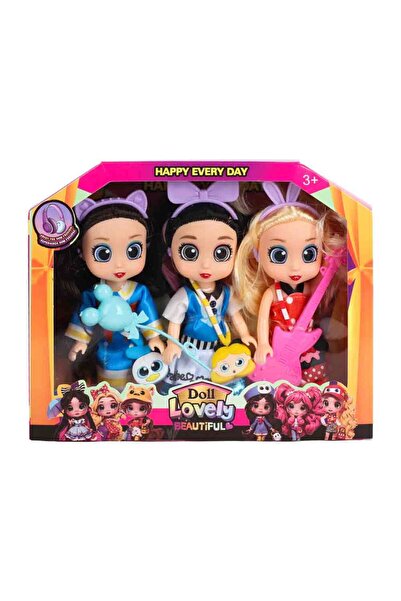 DOLL طقم أزياء لطيف للفتيات - 3 قطع
