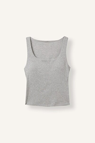 DeFacto Round Neck Thick Strap Ribbed Basic Undershirt I5670Ax26Au