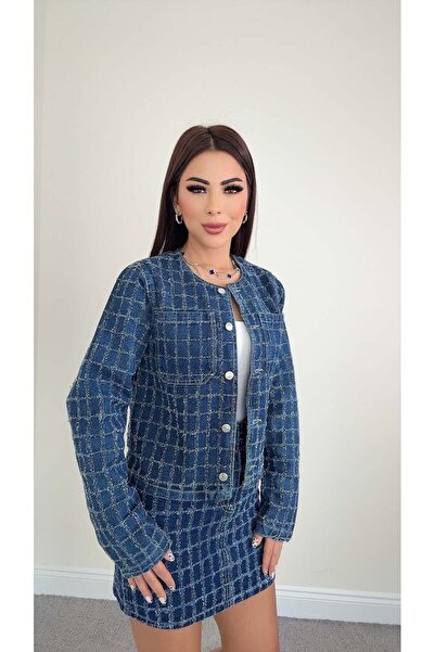 DİDEM GÜLTAKTI Lantana Kadın Premıum Mavi Ceket