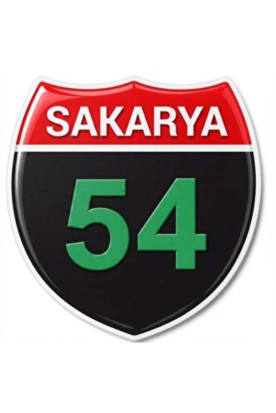 Redline Grafik Redlinegrafik Sakarya 54plaka Kodlu 3D Kabartmalı Araç 1 Adet Sticker Etiket siyah yeşil Renk