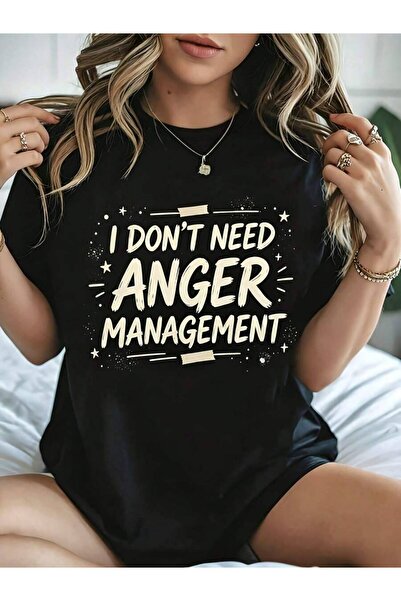 9JY Casual Funny Women's T-Shirt I Don't Need Anger Management Graphic Tee Su...