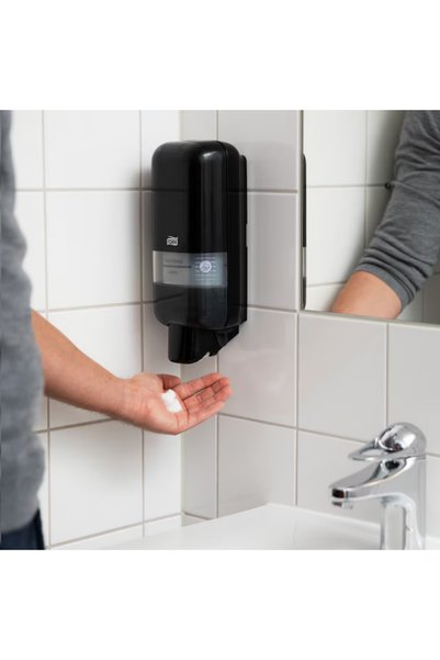 TORK Liquid Soap, Foam Soap and Disinfectant Dispenser Black S4 Manual Wall Mounted (564508)