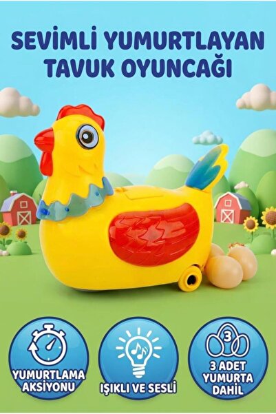 Tıfıl Toys Dans Eden ve Yumurtlayan Eğitici Oyuncak Tavuk Işıklı ve Hareketli...