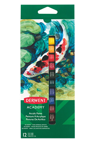 MC Micostore Ακρυλικά χρώματα 12 ml 12 χρώματα Derwent Academy