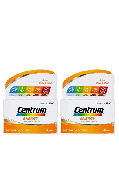 Centrum عبوة تحتوي على 2 مكمل غذائي متعدد الفيتامينات للطاقة - 60 قرص (30 × 2)