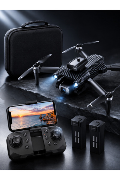 Unico Karbon Desen, Kameralı Katlanabilir Drone, Çift Batarya, WiFi FPV Canlı Görüntü, Taşıma Çantalı