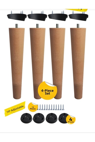 Online Masall AVM Γωνιακό ξύλινο κωνικό πόδι 24 εκ., πόδι βάσης, πόδι καναπέ,...