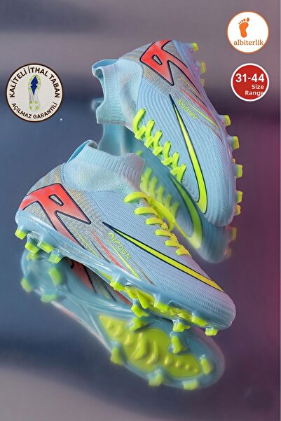 AlbiShoes Ghete de fotbal pentru bărbați, de calitate, importate, cu talpă pe...