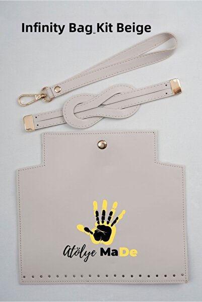 Atölye MaDe Synthetic Leather Knitting Kit - Infinity Model - Cream - a Must-...