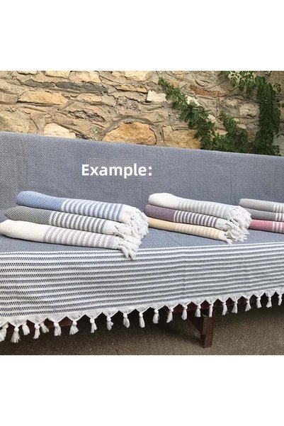 Mandaş Cream Gray - Cotton Non-Slip Wicker Woven Maxi Size Armrest Covering Sofa Cover (180X310)