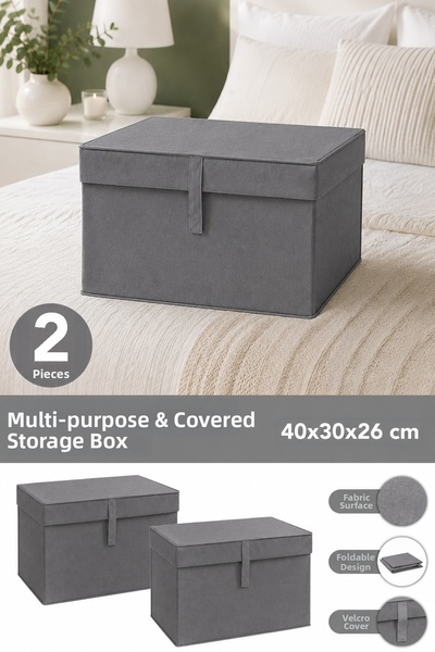 Meleni Home 2-Piece Mini Storage Box - Multi-Purpose Organizer Storage Box wi...