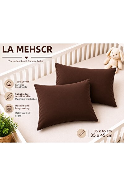 LA MEHSER Set of 2 Baby Pillowcases, 100% Cotton Fabric Cover Model |   35X45 cm