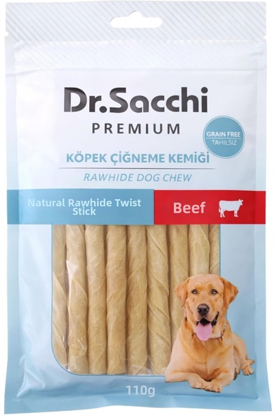 Yıldızan Dekordelisi Dr.Sacchi Premium Beef Natural Beef Skin Stick Grain-Fre...