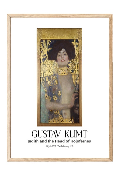 Postifull Gustav Klimt - Judith and the Head of Holofernes, Wood-Frame Painti...