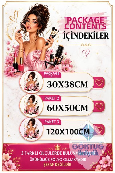 Göktuğ Hediyelik غطاء زجاجي أنيق لتصفيف الشعر - متوفر بـ 3 خيارات للحجم