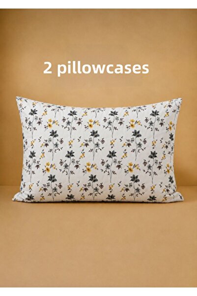 meressa home Pillowcase 2 Pieces Cotton Lining 50X70 cm Liquid Proof