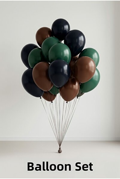 baloss fer Black Dark Green Chocolate Balloon Set 20 Pieces Party Decor Stylish